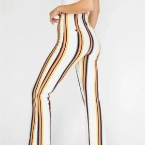 Free People Striped High-Waisted Flare Pants